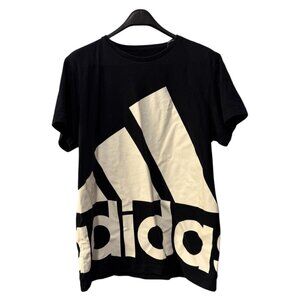 adidas logo T-shirt cut and sew short sleeve cotton‎ black medium
